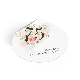 Sticker Rond Fleur botanique 75e fête d'anniversaire