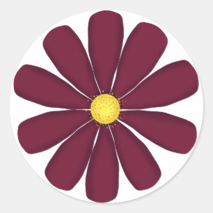 Sticker Rond Fleur bourguignonne au centre jaune