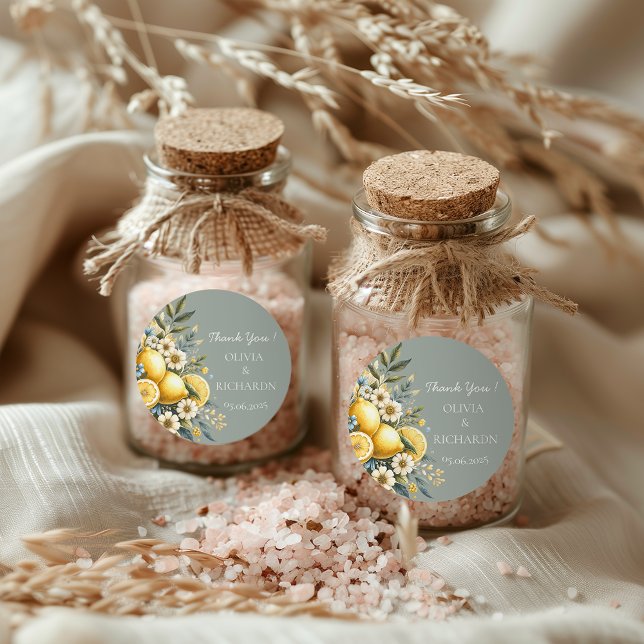 Sticker Rond Fleur carrelée méditerranéenne Italien Positano Le (Créateur téléchargé)