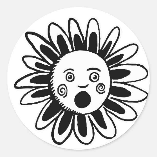 Sticker Rond Fleur chantante (Devant)