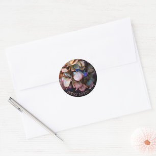 Sticker Rond Fleur chrétienne Jésus t'aime