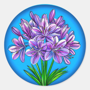 Sticker Rond fleur d'agapanthe