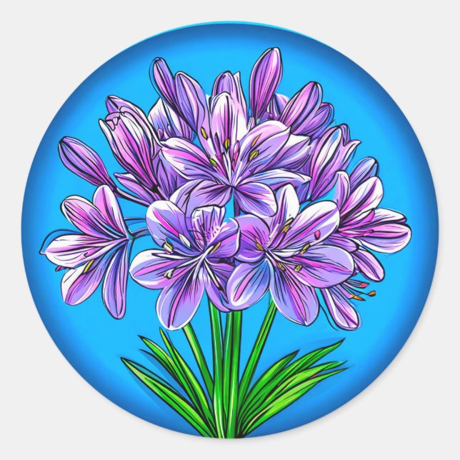 Sticker Rond fleur d'agapanthe (Devant)