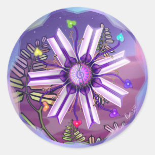 Sticker Rond Fleur dans le désert