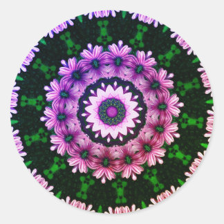 Sticker Rond Fleur d'Art Abstraite de la marguerite africaine
