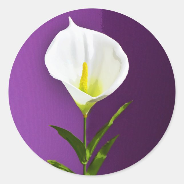 Sticker Rond Fleur de Cala Lily (Devant)