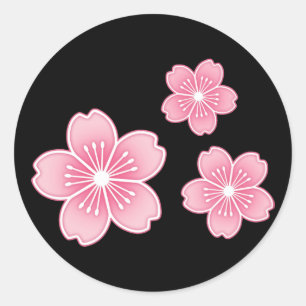 Sticker Rond Fleur de cerise