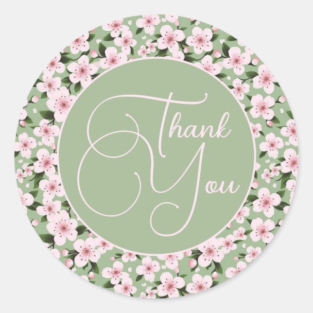 Sticker Rond Fleur de cerises (Devant)