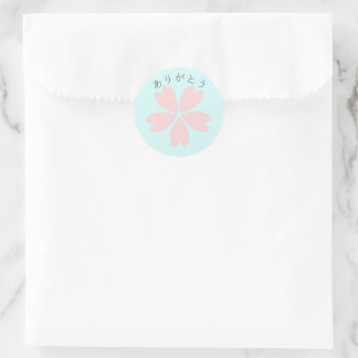 Sticker Rond Fleur de cerisier Sakura - Merci