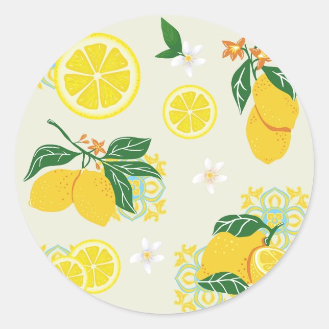 Sticker Rond Fleur de Citron (Devant)