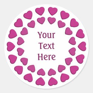 Sticker Rond Fleur de Coeurs autocollants, personnaliser