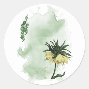 Sticker Rond fleur de couronne impériale jaune magnifique