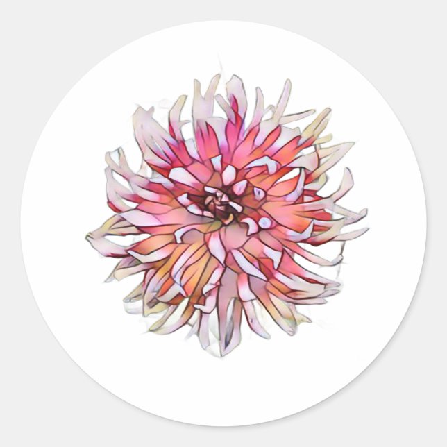 STICKER ROND FLEUR DE DAHLIA (Devant)