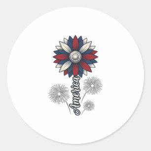 Sticker Rond Fleur de feu d'artifice vectoriel de conception pa