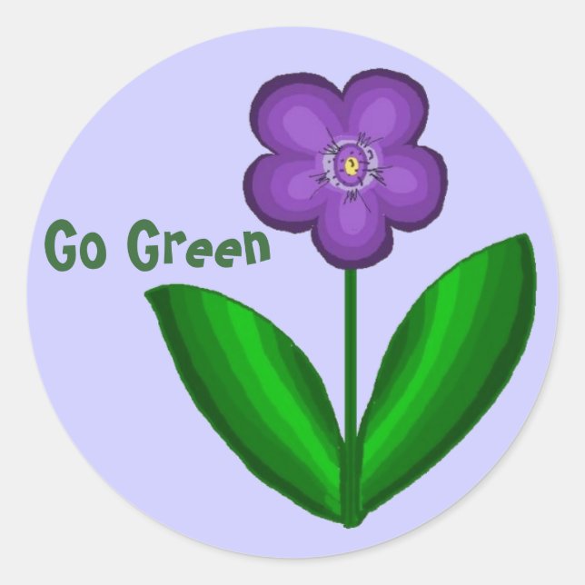Sticker Rond Fleur de la passion...Passez au vert (Devant)