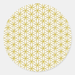 Sticker Rond Fleur de la vie / Blume des Lebens - motif d'or