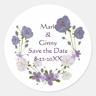 Sticker Rond Fleur de lavande d'orchidées violettes Enregistrer