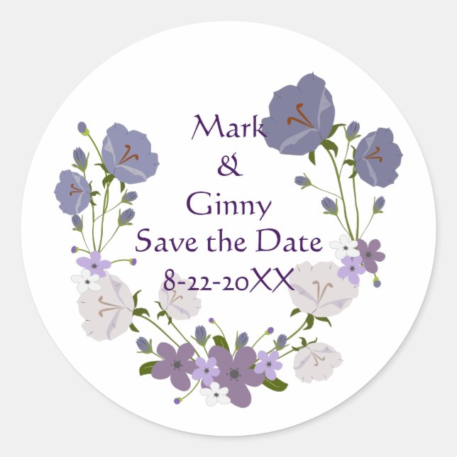 Sticker Rond Fleur de lavande d'orchidées violettes Enregistrer (Devant)