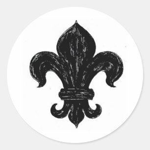 Sticker Rond Fleur de lis