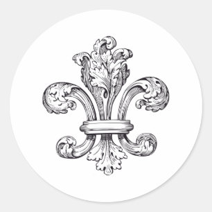 Sticker Rond fleur de lis