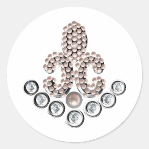 Sticker Rond Fleur De Lis