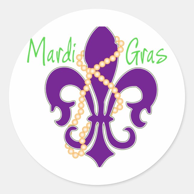 Sticker Rond Fleur De Lis avec perles (Devant)