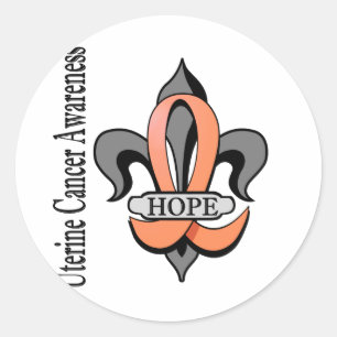 Sticker Rond Fleur De Lis L'espoir du cancer utérin