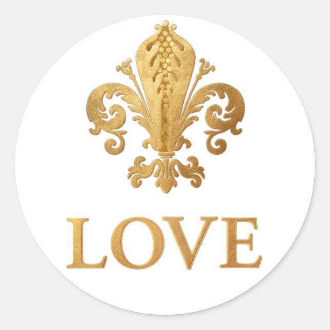 Sticker Rond Fleur de lis Love (Devant)