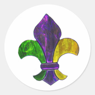 Sticker Rond Fleur De Lis Mardi Gra ajouter