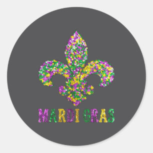 Sticker Rond Fleur De Lis Mardi Gras Symbole Louisiane La Nouve
