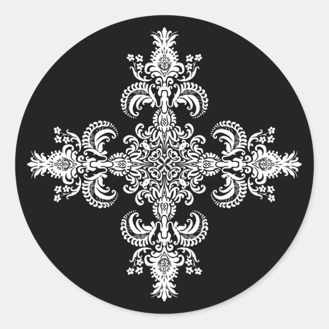 Sticker Rond Fleur de lis Méditation 4 coins (Devant)