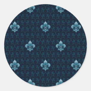 Sticker Rond Fleur De Lis Motif