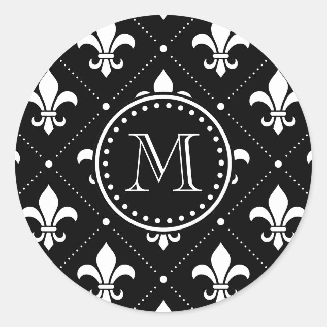 Sticker Rond Fleur De Lis Motif (Devant)