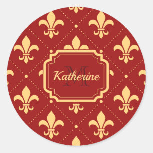 Sticker Rond Fleur de lis Motif