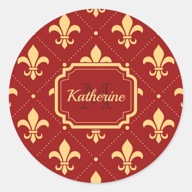 Sticker Rond Fleur de lis Motif (Devant)