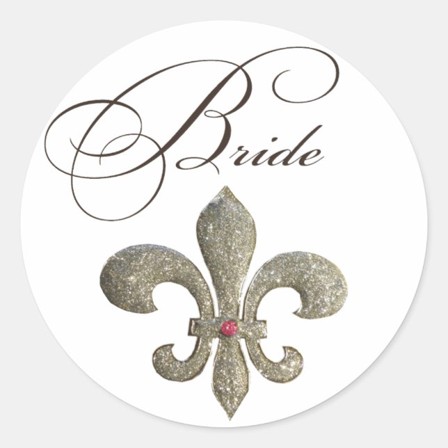 Sticker Rond Fleur de lis NOLA Bride Bling (Devant)