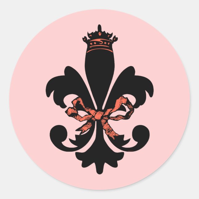 Sticker Rond Fleur de lis Reine avec arc (Devant)