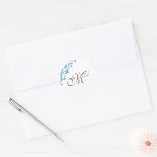 Sticker Rond Fleur de Lis Rouge Français Monogramme initial