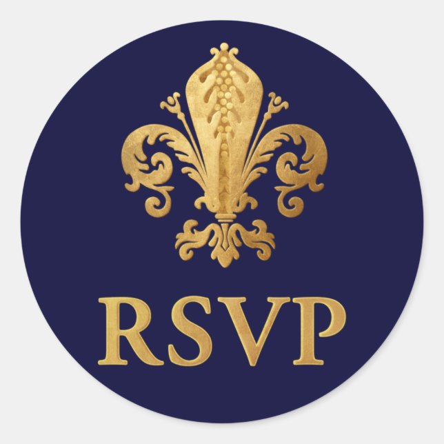 Sticker Rond Fleur-de-lis RSVP (Devant)