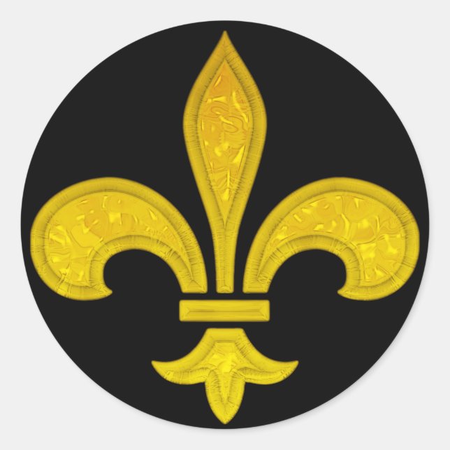 Sticker Rond Fleur De Lis Verre Coupé (Devant)