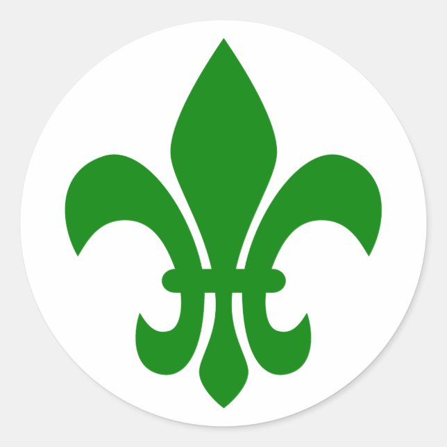 Sticker Rond Fleur de Lis verte (Devant)