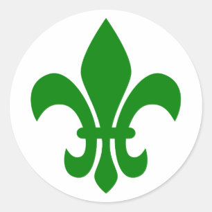 Sticker Rond Fleur de Lis verte
