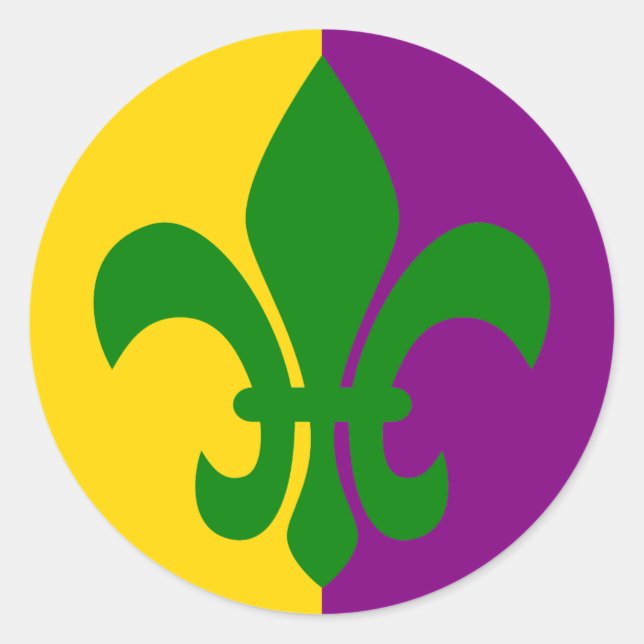 Sticker Rond Fleur de Lis verte (Devant)