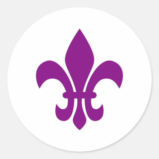 Sticker Rond Fleur de Lis violet (Devant)