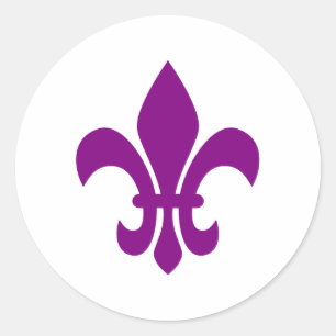 Sticker Rond Fleur de Lis violet