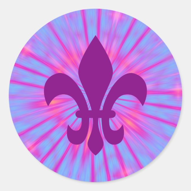 Sticker Rond Fleur de Lis violet (Devant)