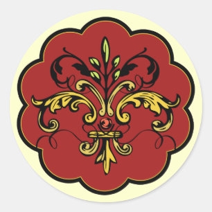 Sticker Rond Fleur de lis Xmas