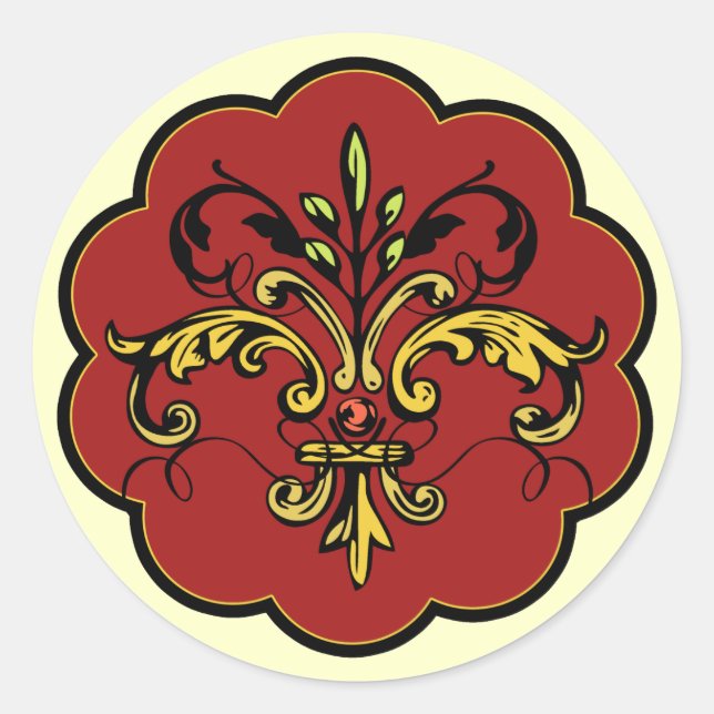 Sticker Rond Fleur de lis Xmas (Devant)