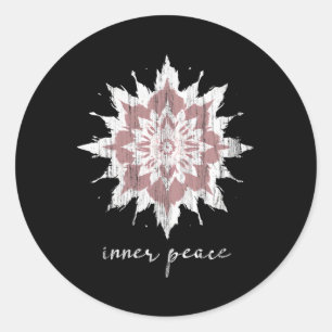 Sticker Rond Fleur de Lotus de Méditation Ésotérique Yoga Paix 