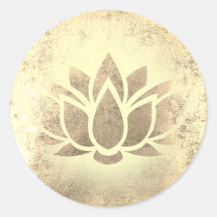 Sticker Rond fleur de lotus doré